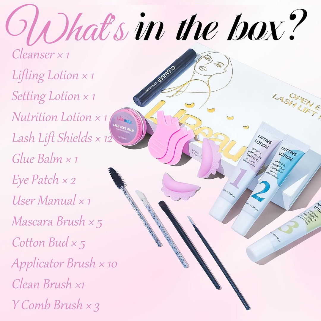 Libeauty Wimpernlifting Set, Lash Lifting Set und Lash Lift Kit mit Open-Eye Wimpernlifting Pads, Au
