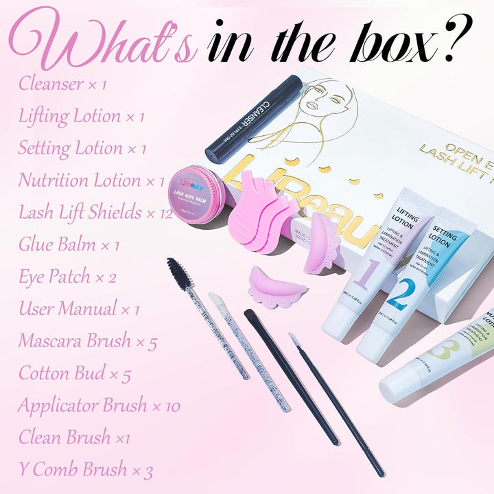 Libeauty Wimpernlifting Set, Lash Lifting Set und Lash Lift Kit mit Open-Eye Wimpernlifting Pads, Au