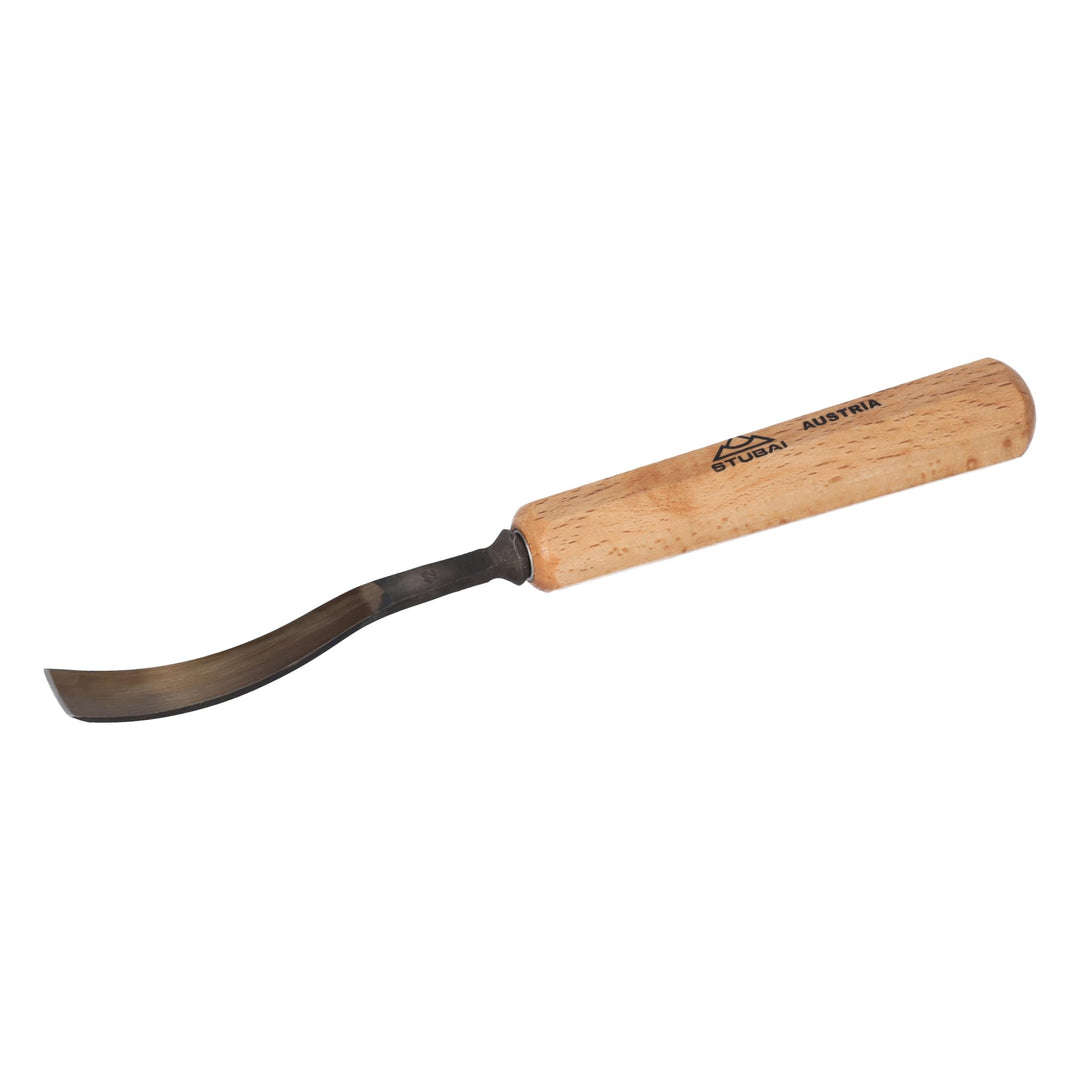 STUBAI Stemmeisen Stechbeitel Serie 52 - Form 12 | Gebogenes Flacheisen 14 mm, mit Holzgriff, zum Vo