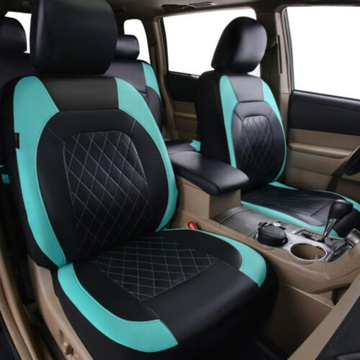 VOIV 9PCS Auto Sitzbezüge Sets für Ford Ecosport 2013 2014 2015 2016 2017 2018 2019-2023, Leder Wass