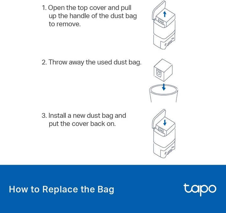 Tapo RVA200 Roboter Vacuum Disposable Dustbag, Kunststoff Ersatz Teile, Ersatz Teile