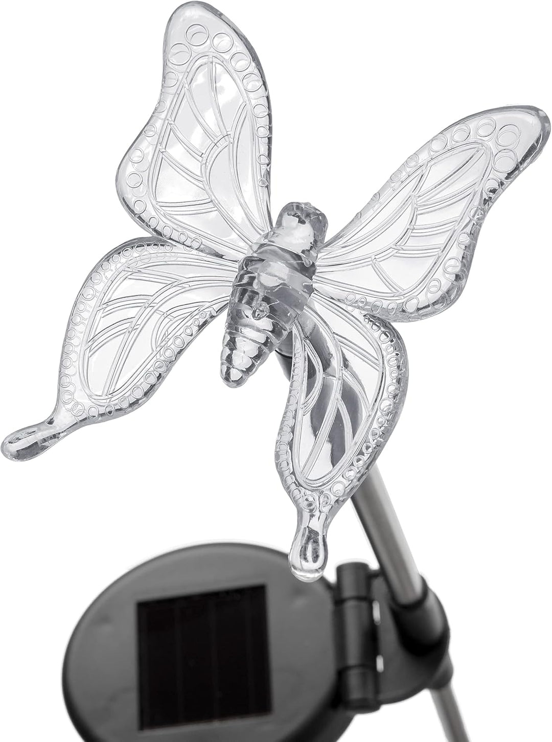 Bonetti 4er Set LED Solar Gartenstecker - Solarstecker mit Farbwechsel (Schmetterling, Libelle, Blum