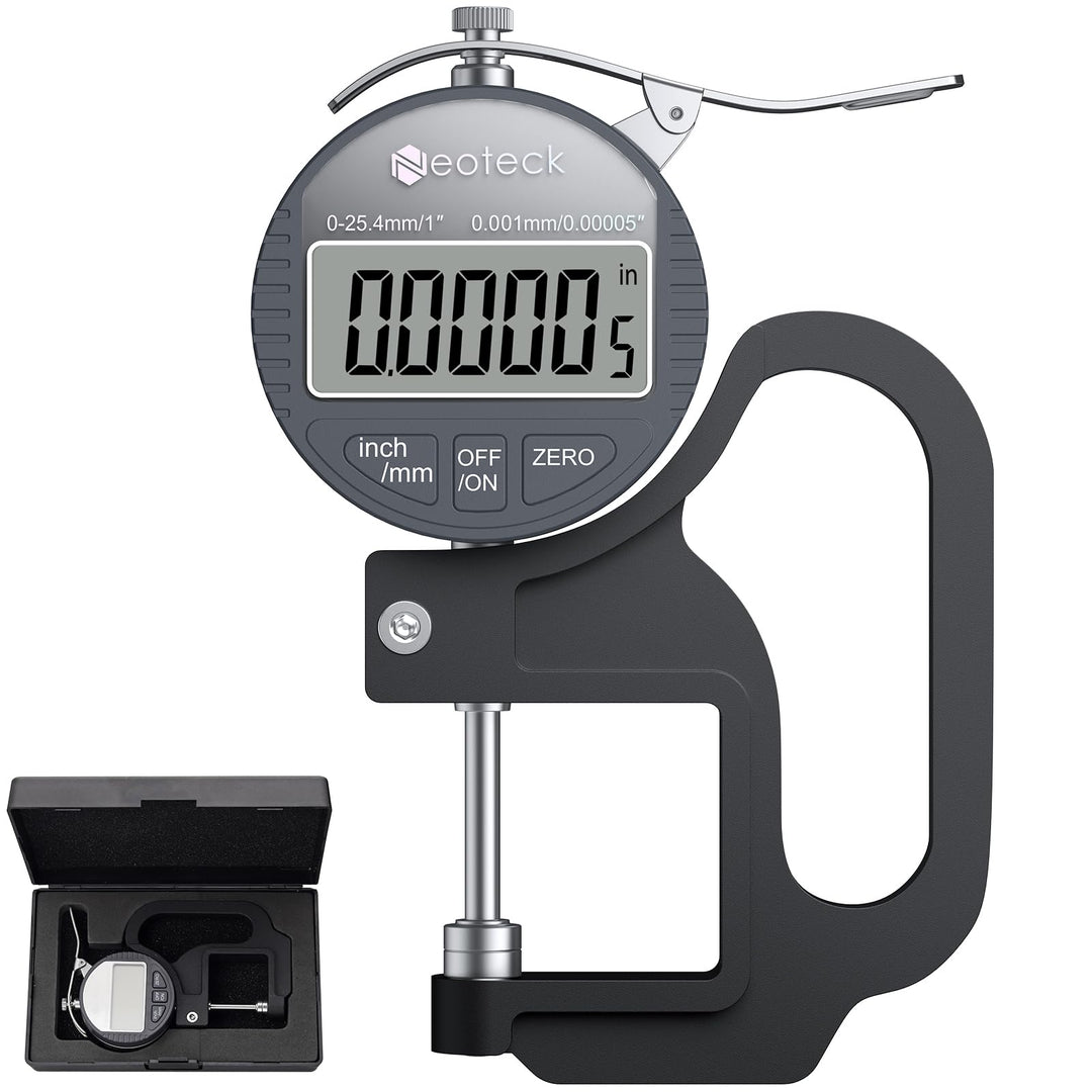 Neoteck Tragbares digitales Dickenmessgerät 0-25,4 mm Messbereich 0,001/0,00005 '' elektronischer Mi