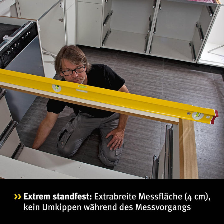 STABILA Wasserwaage Type R 300, 61 cm, verwindungssteifes Alu-R-Profil, 1 Horizontal-Libelle, 2 Vert