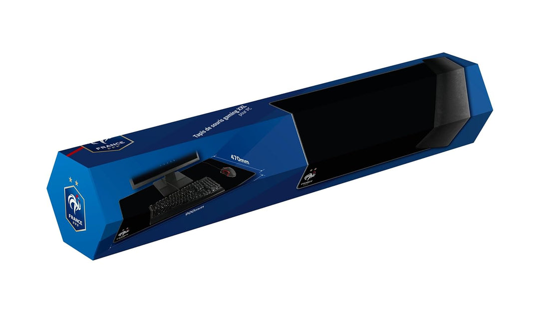 Konix FFF Gaming-Mauspad XXL 90 x 46 cm - rutschfeste Mikrofaser-Oberfläche - Schwarz FFF Schwarz, F