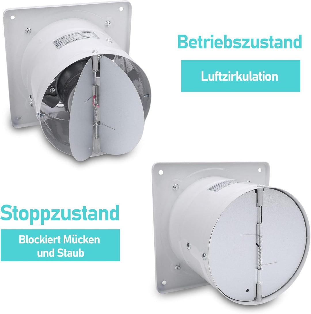 Abluftventilator mit Schalter, Leiser, Am Fenster Montierter Lüftungsventilator mit 3 Löchern für Kü