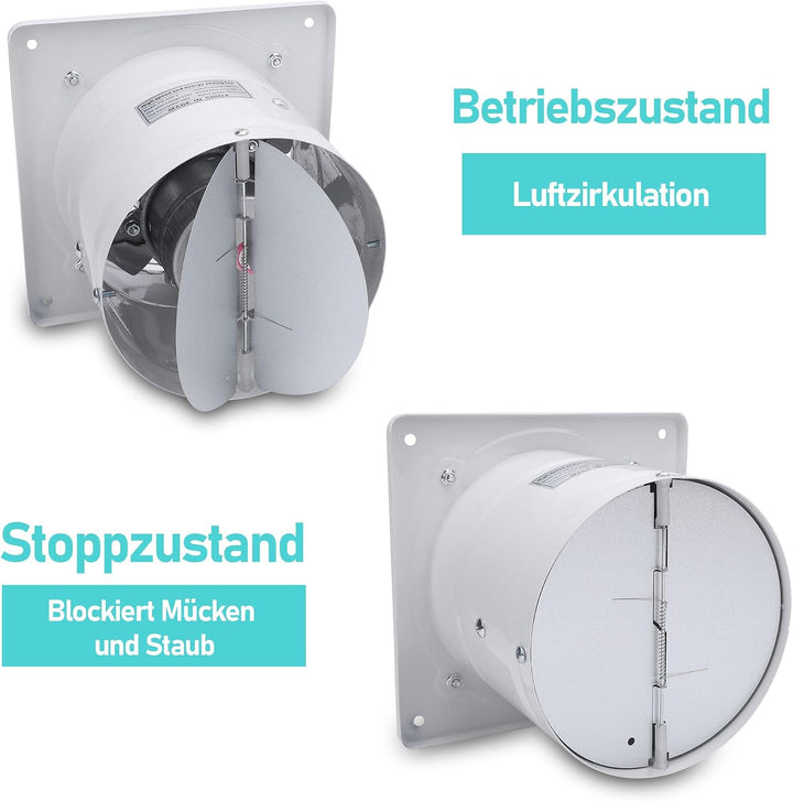 Abluftventilator mit Schalter, Leiser, Am Fenster Montierter Lüftungsventilator mit 3 Löchern für Kü