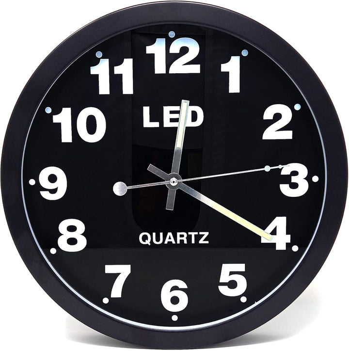 Starlet24 Wanduhr 29,5cm Ø beleuchtet mit bunter LED-Zifferbeleuchtung und Quarz-Uhrwerk (laufruhig,