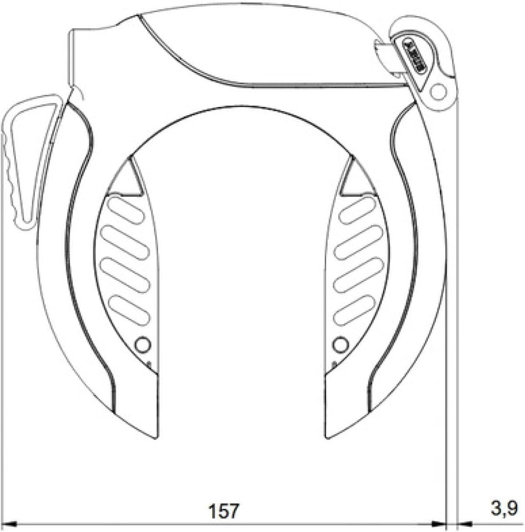 ABUS Unisex – Erwachsene 4650SL NR BK OE Rahmenschlösser, Unifarben, universal
