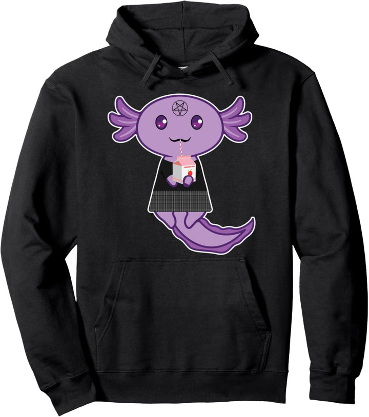 Axolotl Erdbeermilch Goth Axolotl Pullover Hoodie