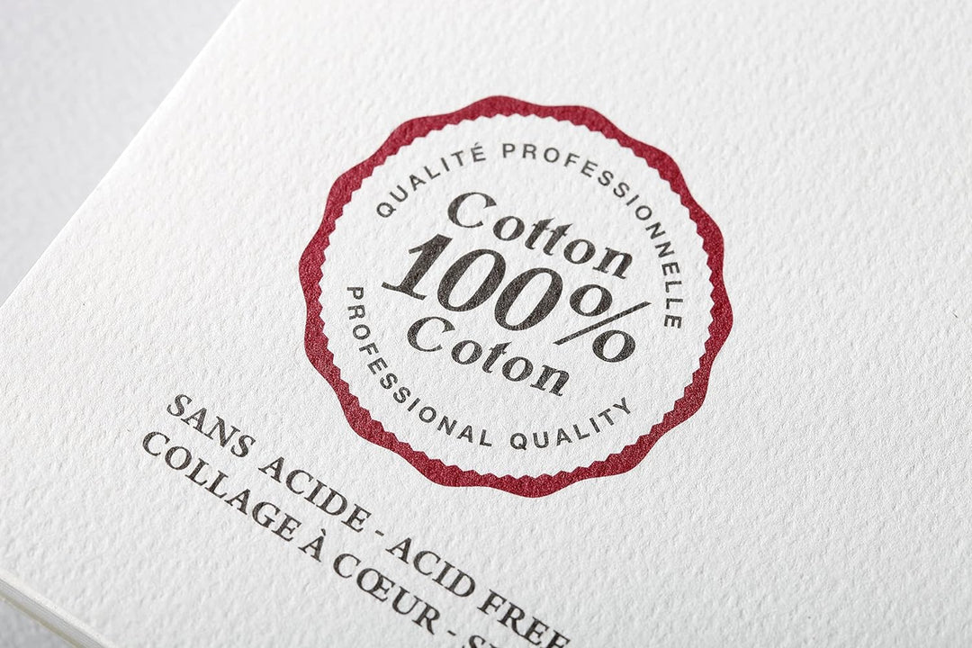 Clairefontaine 96417C Malblock, 4-seitig verleimt Aquarellpapier Feinkörnig, Fontaine/Hadern, 42 x 5