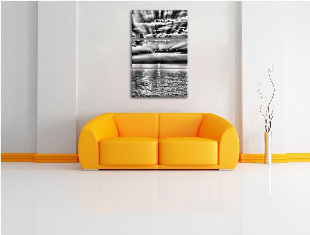 Pixxprint Meer im Sonnenaufgang als Leinwandbild/Grösse: 3 Teilig (120x80) cm/Wandbild/Kunstdruck/fe