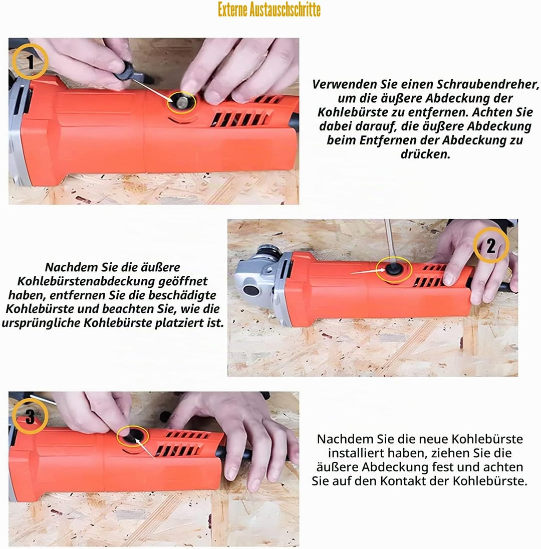 RUNCCI-YUN 100 Stück 10 Grössen Elektrowerkzeug Kohlebürsten Ersatz