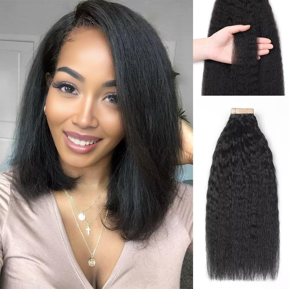 YDDM Schwarze Frauen tape extensions echthaar schwarz Kinky Straight Tape in haarverlängerung echtha