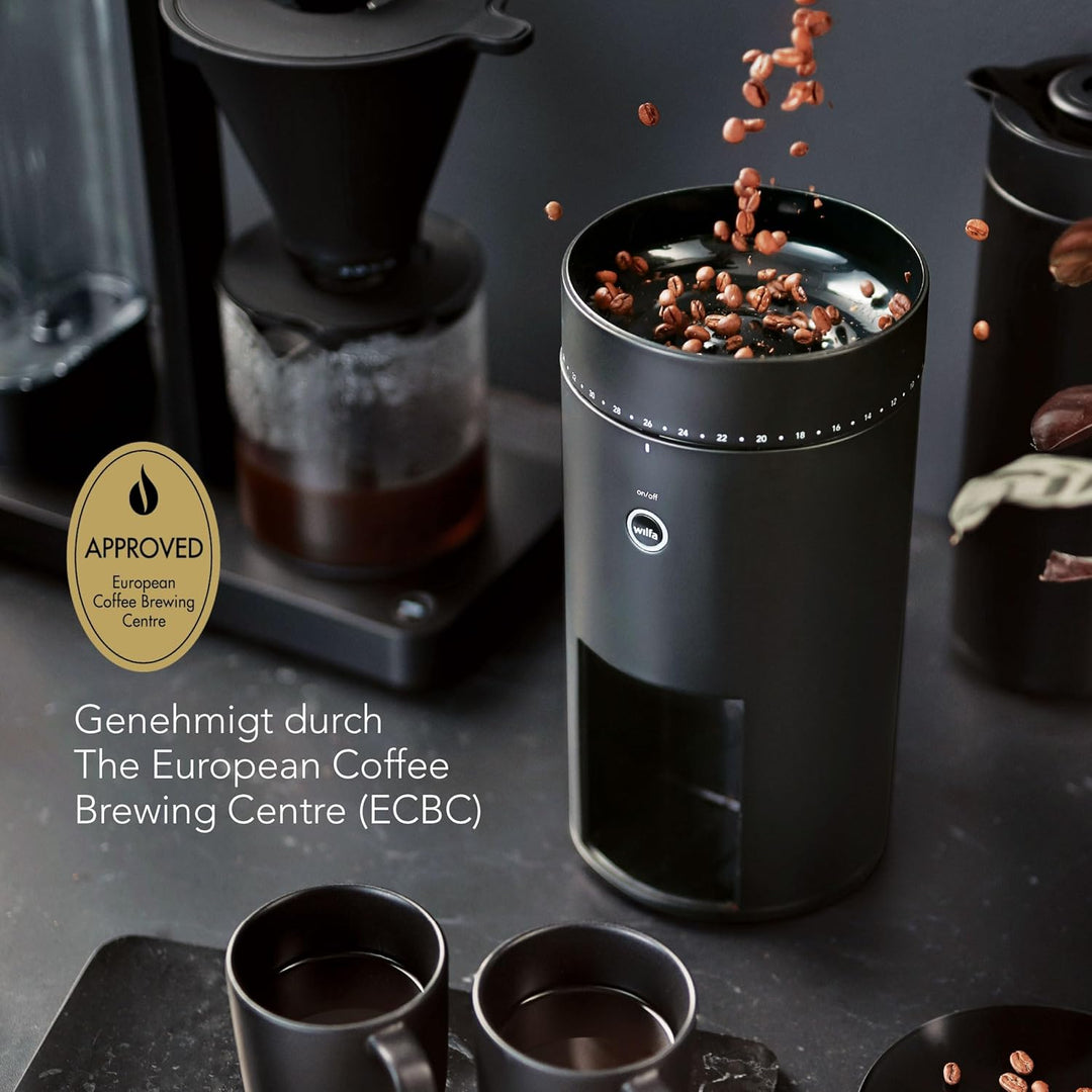 Wilfa SVART UNIFORM+ Elektrische Kaffeemühle I 41 Mahlgrade I 58mm Edelstahl-Flachmahlkopf I inkl. W