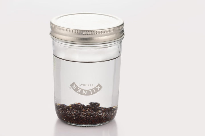 Kilner Sprossenglas Keimglas Set für die Sprossenzucht, mit Anleitung, Edelstahleinsatz, Keramikbode