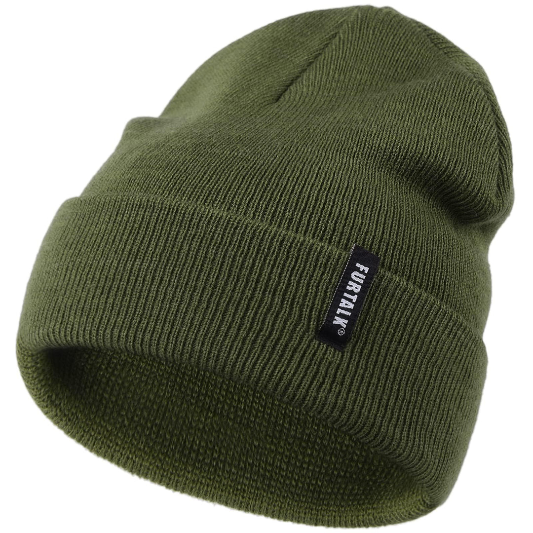 FURTALK Unisex Baby Kleinkind Kinder Beanie Winter Strickmütze für Jungen und Mädchen Grün 1-3 Jahre