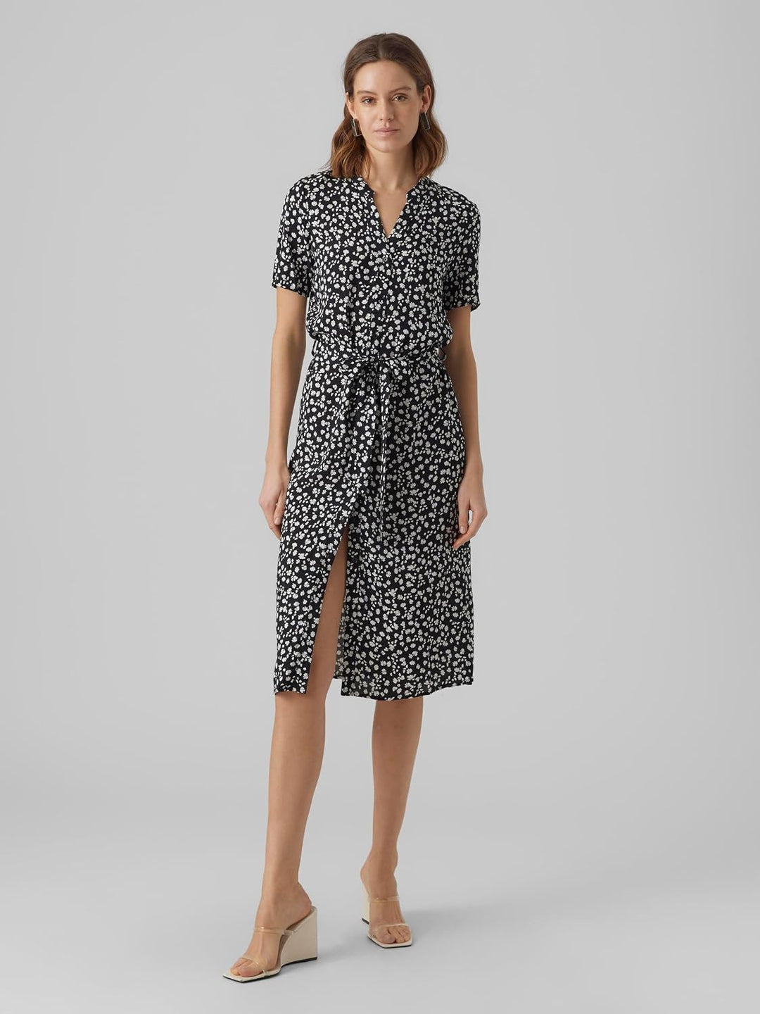 VERO MODA Female Kleid VMVICA Langes Kleid | Dress XS Schwarz, XS Schwarz