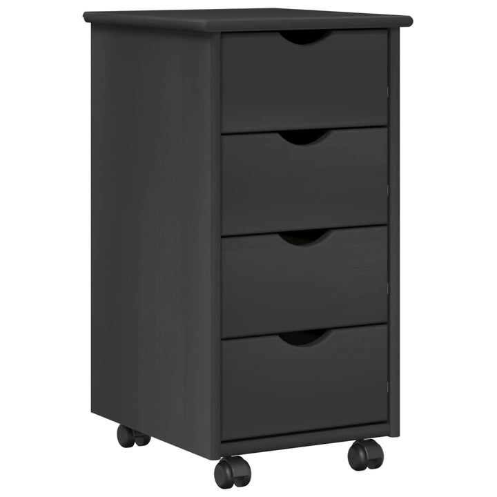 vidaXL Rollschrank 34 x 39 x 65,5 cm Massivholz Kiefer Grau, Grau