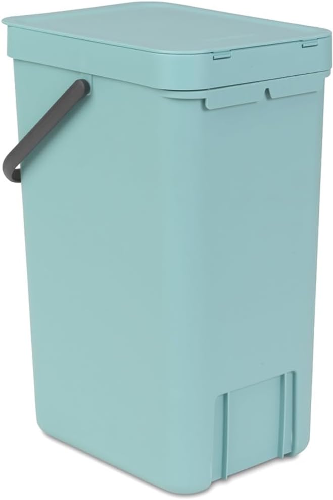 Brabantia Sort & Go Einbaubehälter, Plastik, Minzgrün, 16L Mint 16 Liter Mülleimer, Mint 16 Liter Mü