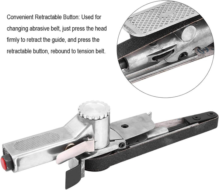 20mm Pneumatischer Bandschleifer, Luftbandschleifer Polierer Schleifmaschine Werkzeugmetall