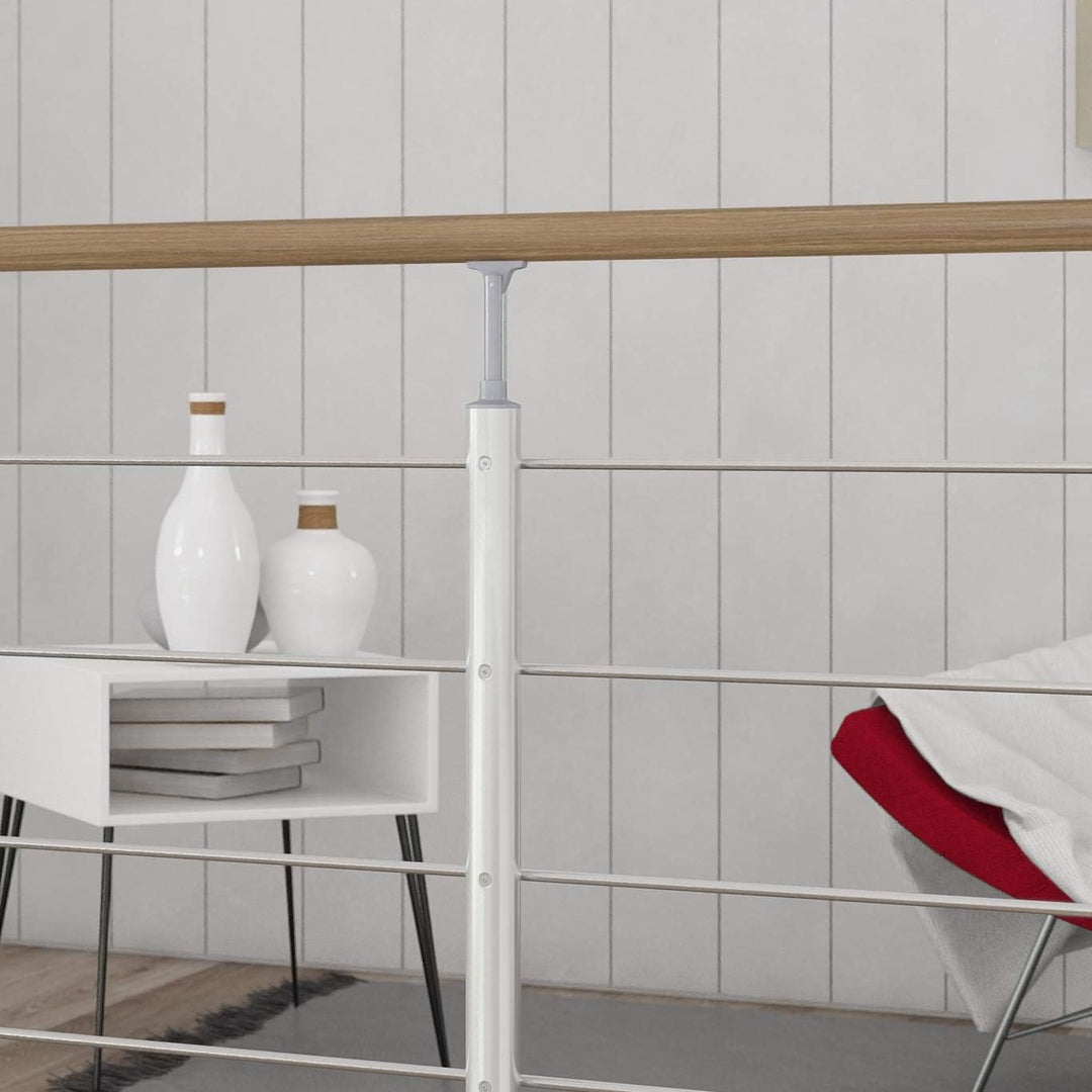 DOLLE Aluminium Geländer-Set Handlauf aus Eiche Füllstäbe aus Edelstahl aufgesetzte Montage 150 cm A