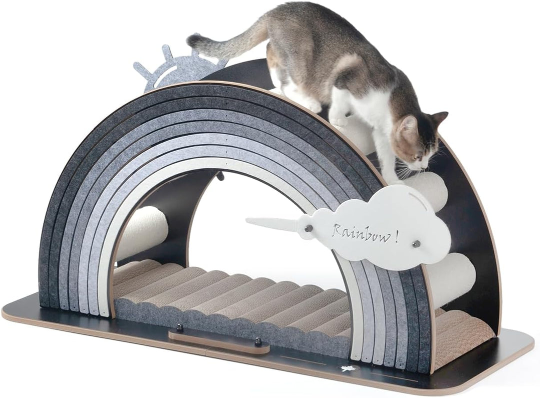 CanadianCat Company | Design-Kratzmöbel Rainbow - grau | Kletter-Bogen mit Kratzbrett | 105 x 45 x 5
