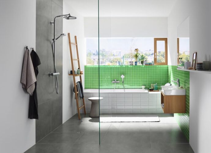 hansgrohe Crometta Duschhalterset, mit Duschschlauch, 1,25 m, Weiss/Chrom Set mit Brauseschlauch 1,2