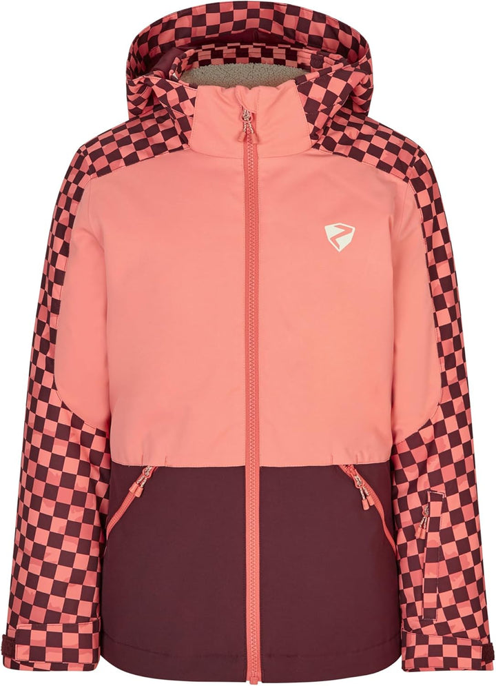 Ziener Mädchen Amely Ski-Jacke, Winterjacke | wasserdicht, winddicht, warm (1er Pack) 116 chessboard