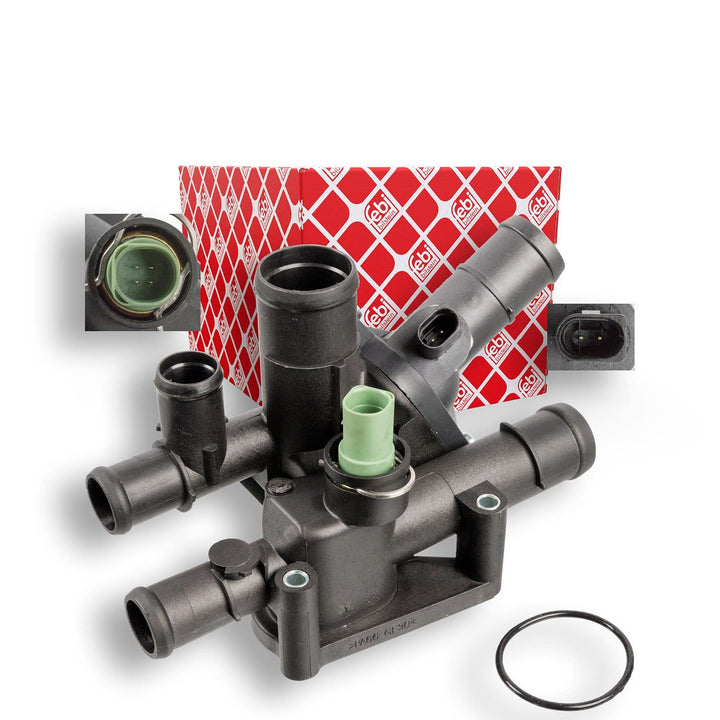 febi bilstein 108008 Thermostat mit Gehäuse, Dichtung und Temperatursensor, 1 Stück