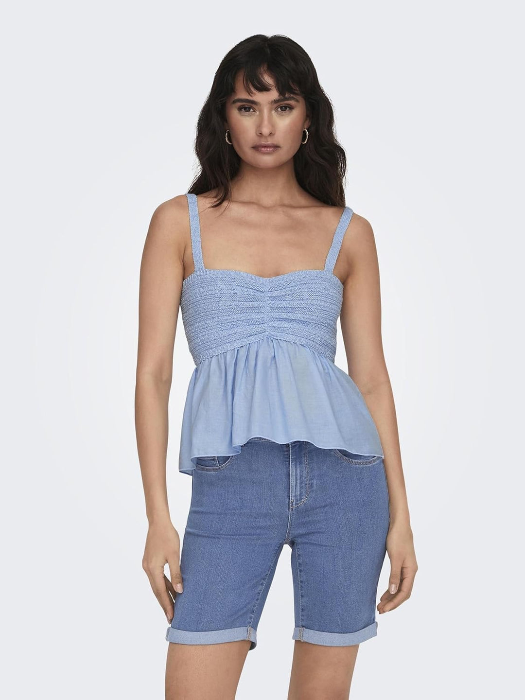 ONLY Female Top Slim Fit Trägerlos Top M Clear Sky, M Clear Sky