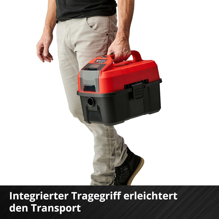 Einhell Akku-Nass-Trockensauger TE-VC 18/10 Li Power X-Change (10 Liter Tank, inkl. 2 m-Schlauch, Fu