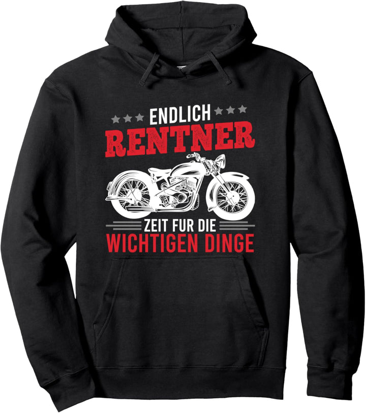 Endlich Rentner Motorradfahrer in Rente Motorrad Pullover Hoodie