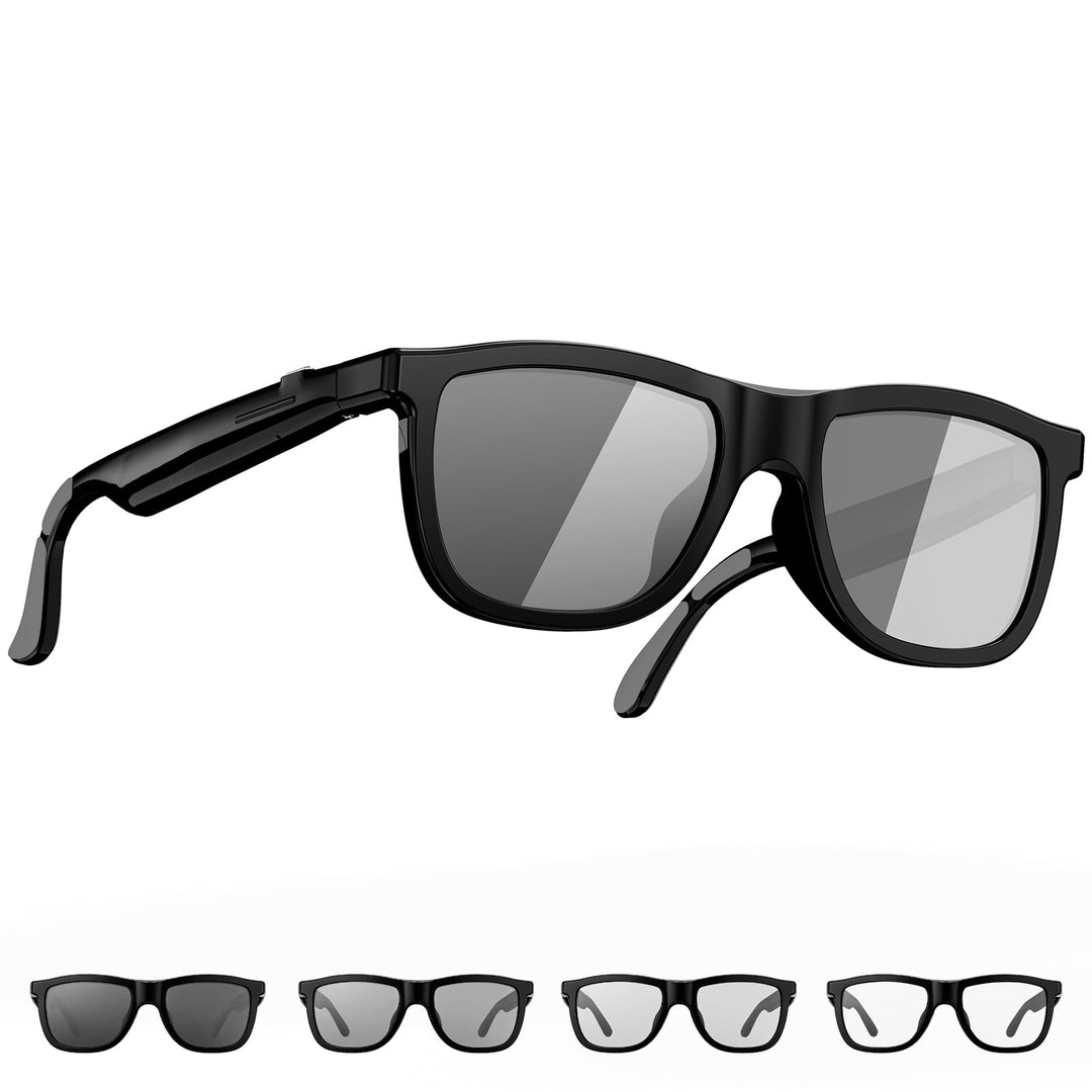 Bluetooth AI Smart Brille mit 60+ Sprachen, Farbwechsel-Linsen, Integriertem Lautsprecher & HiFi-Aud