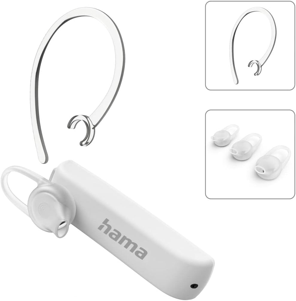Hama Mono Bluetooth Headset (Multipoint, für zwei Geräte, Sprachsteuerung, Berührungssteuerung, Head