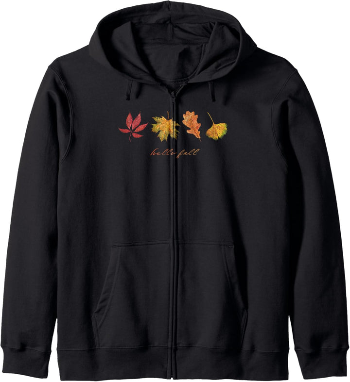 Trendy Hello Fall Leaves Kapuzenjacke