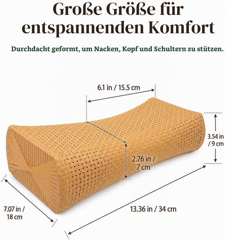 iplusmile Simuliertes Rattan Saunakissen Ergonomisches Nackenstützkissen Für Sauna Dampfbad Wellness