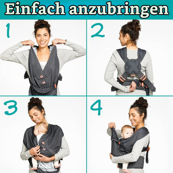Infantino - Hybrid-Tragetuch Babytrage Hug &amp; Cuddle - Hybrid tragetuch baby neugeboren - Gepolsterte