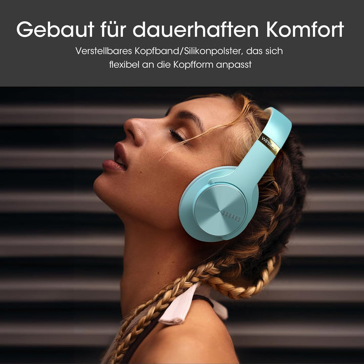 DOQAUS Bluetooth Kopfhörer Over Ear, Bis zu 90 Std Kopfhörer Kabellos mit 3 EQ-Modi, HiFi Stereo Fal