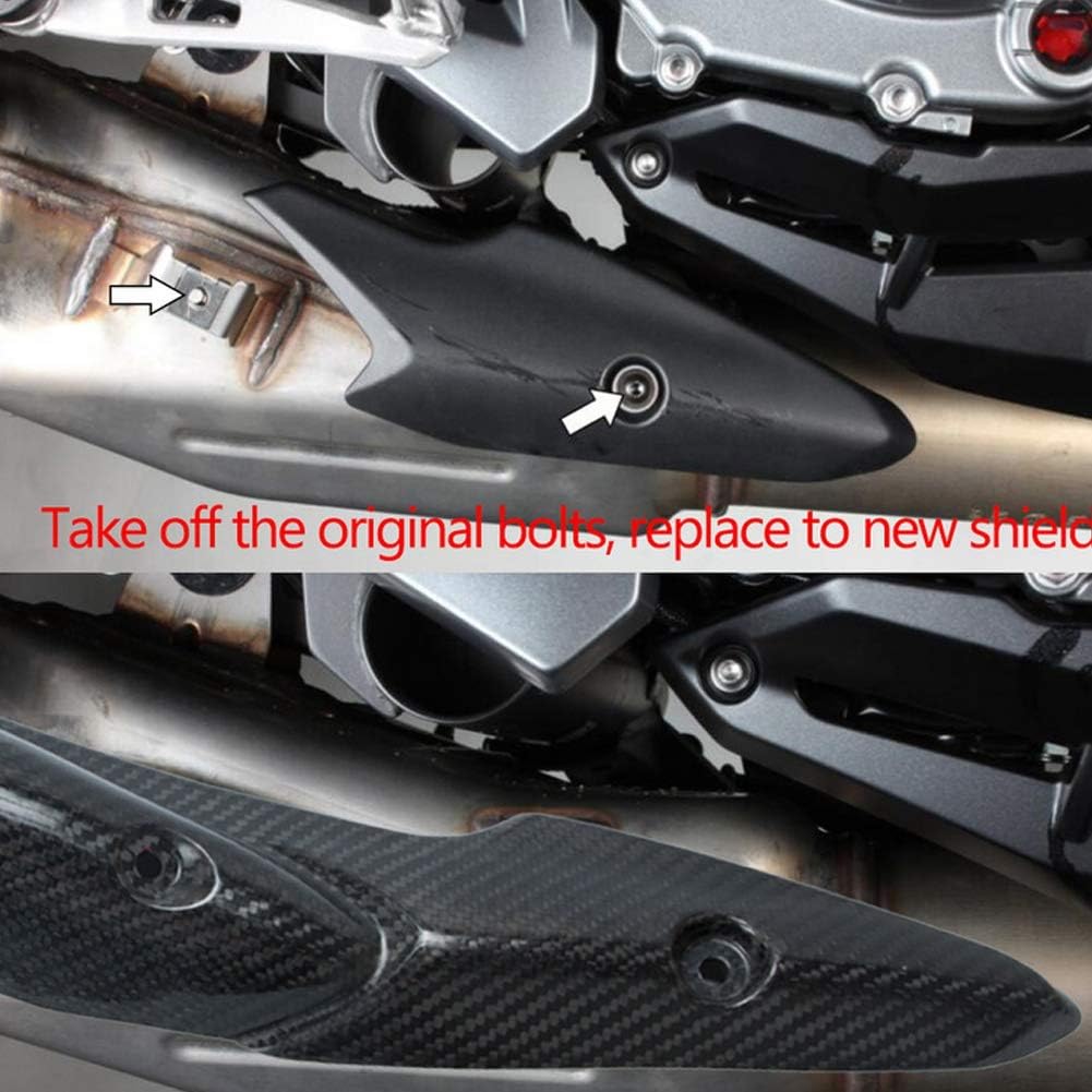 VOBOR Motorrad Hitzeschild, Motorradauspuffanlage Carbon Fiber Hitzeschild Schalldämpferabdeckung Fi