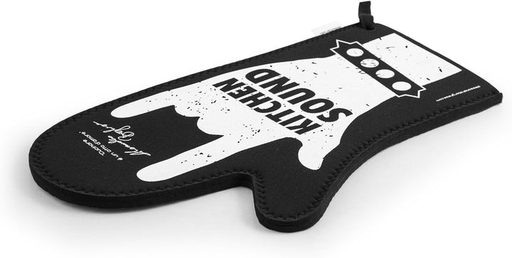 Guanto forno borghese in neoprene colore nero decori bianchi
