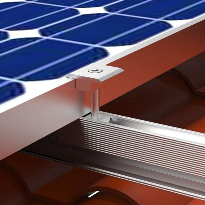 Solarmodul Alu Halterung Befestigungssystem Trapezblech PV Befestigungsschiene Schiene 400MM Endklem