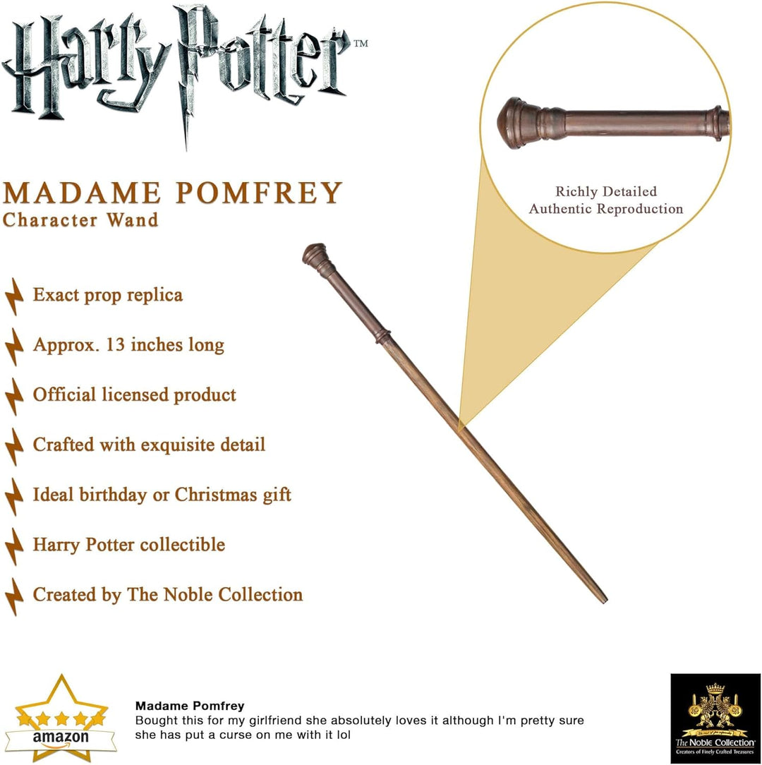 The Noble Collection - Madam Pomfrey Character Wand - 13in (32cm) Wizarding World Wand with Name Tag
