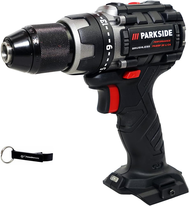 HEADNMORE® Bundle - PARKSIDE PERFORMANCE® 20V Akku Bohrschrauber PABSP 20 (ohne Akku) +Schlüsselanhä