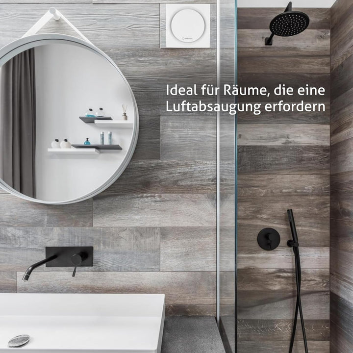 Turbionaire RING 100 SW Badlüfter Fan, Doppelte Ansaugung und Vorderseite, 100 mm, Weiss, Nichtrückk