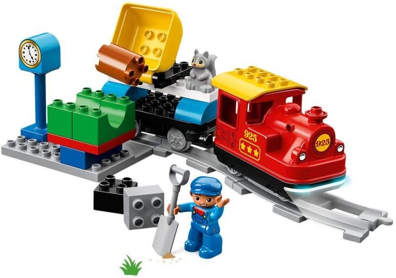 LEGO DUPLO Dampfzug 10874, ferngesteuertes Bausteine-Set hilft Kleinkindern beim Lernen, tolles päda