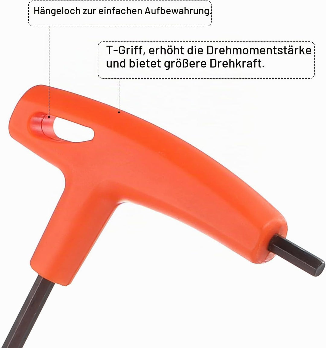 QUARKZMAN 2 Stück 5mm Innensechskantschlüssel T-Griff Schlüssel mit Flachkopf, Metrisch Länge 350mm
