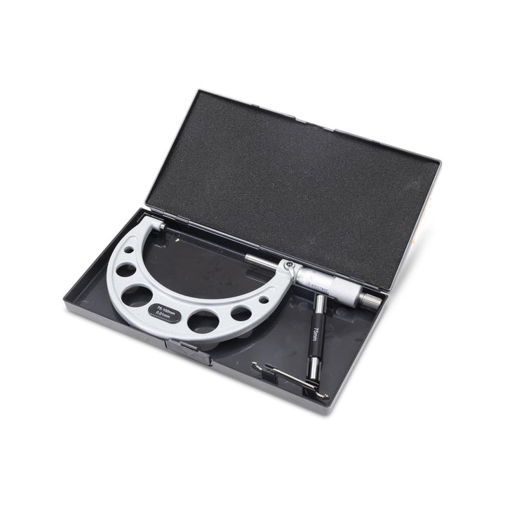 WIKISTORE PROFESSIONELLER MIKROMETER 75-100 mm, Zentesimalmikrometer, Industrielle Präzision mit Alu