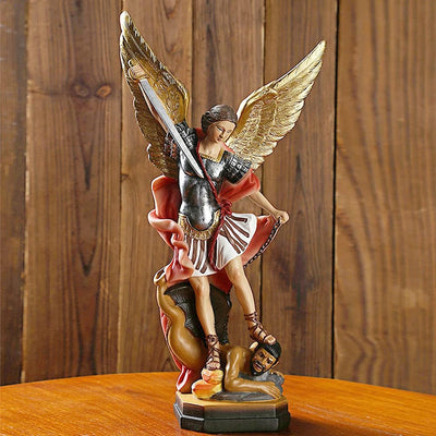 31 cm St. Michael Statue, Erzengel Michael Statue, San Miguel Engel Statue, Erzengel Michael besiegt
