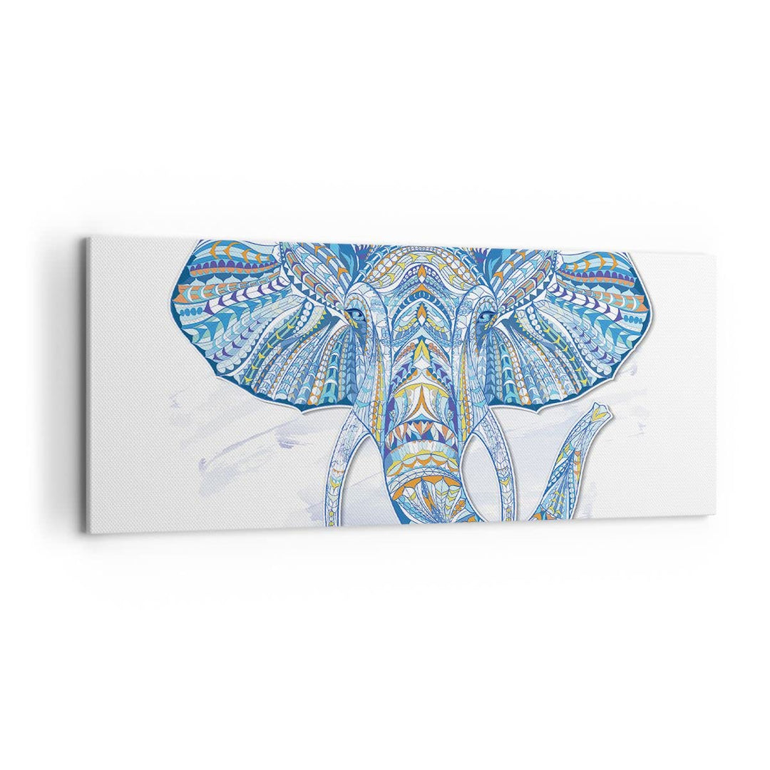 Wandbilder Dekoration Wohnzimmer Elefant Muster Tierwelt Afrika Panorama Bilder auf Leinwand 120x50c